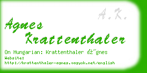 agnes krattenthaler business card